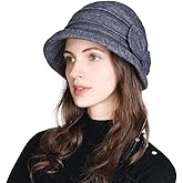Comhats Winter Cloche Bucket Hat for Women Wool Elegant Dress 1920s Vintage Fedora