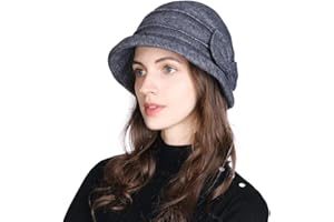 Comhats Winter Cloche Bucket Hat for Women Wool Elegant Dress 1920s Vintage Fedora