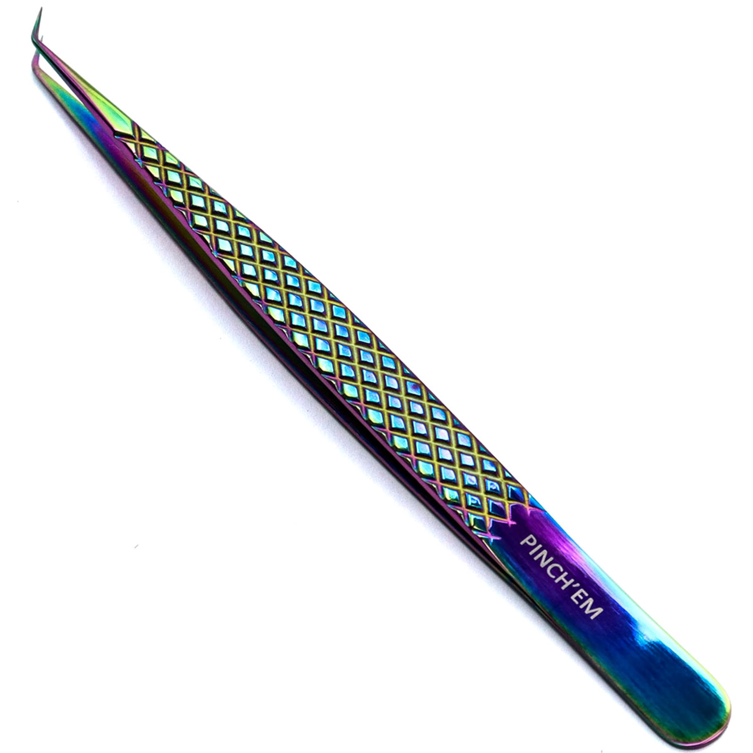 LLBA Lash Tweezer Professional for False Lash Application Tool | Multi Shapes & Purposes with Non-Slip Grip Tweezers for Volume, Isolation & Classic Lashes (Galaxy, Pinch'em Volume)
