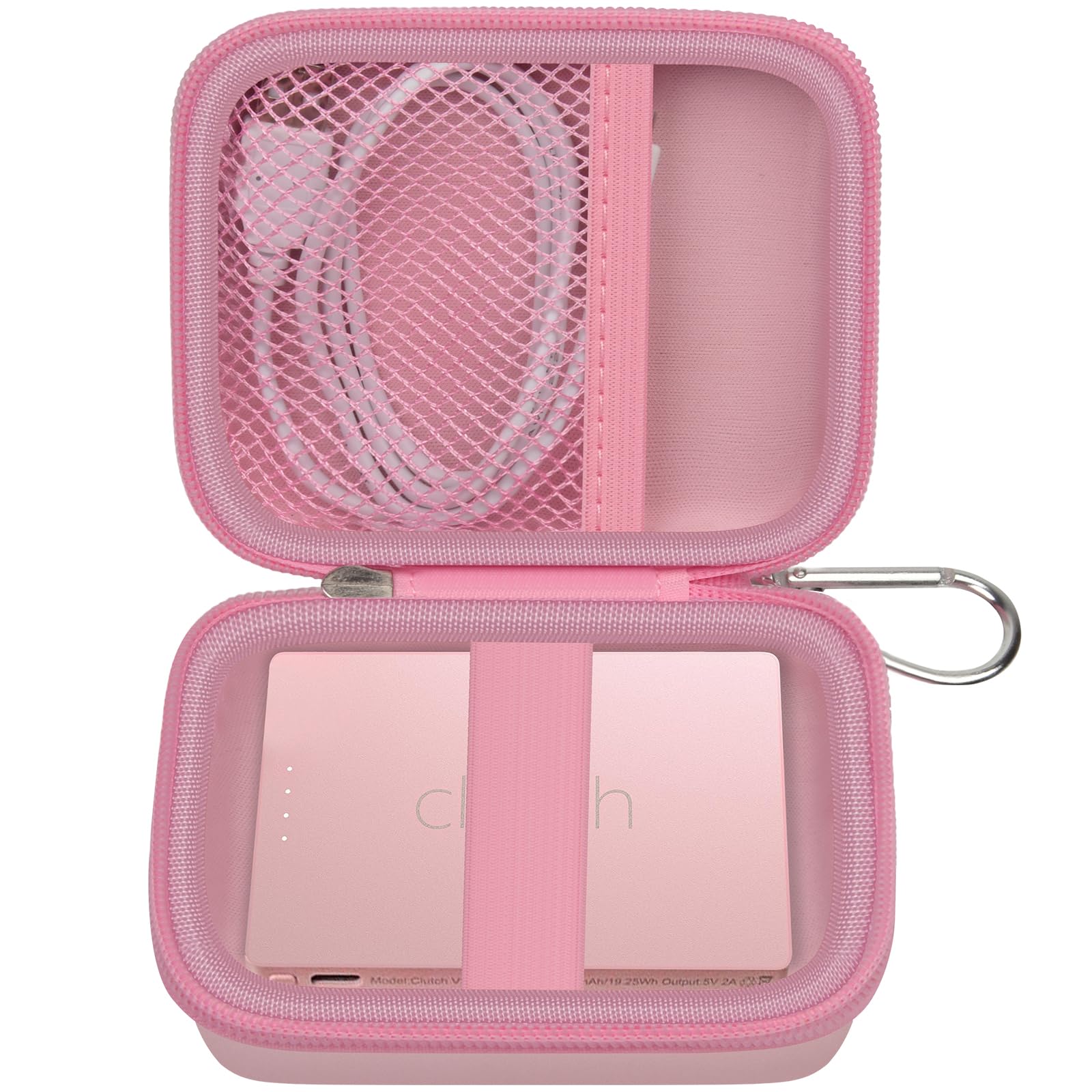 Case Compatiable with Clutch - Pro Portable Charger for iPhone Power Bank Travel Holder Storage for Battery Pack, USB Charging Cable and More Accessories(Box Only) Pink