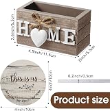 Queekay Coasters Set of 6 with Holder Farmhouse Wood 4'' New Home Gift view 2