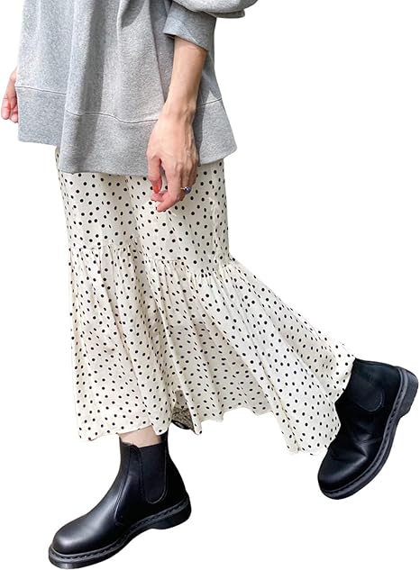 Amazon スピック アンド スパン Villefranche ドットティアスカート 38 ナチュラル スカート 通販