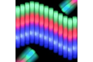 HONLYNE 26 PCS Giant 16 Inch Foam Glow Sticks, Bulk Glow Sticks with 3 Modes Colorful Flashing, LED Light Stick Gift, Glow in Dark Party Supplies for Wedding, Raves, Birthday, Christmas, New Year