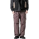BLACKARMADA Parachute Cargo Pants Men Women–Lightweight&Fleece Lined Quick Dry Joggers Drawstring Tactical Pants for Hiking