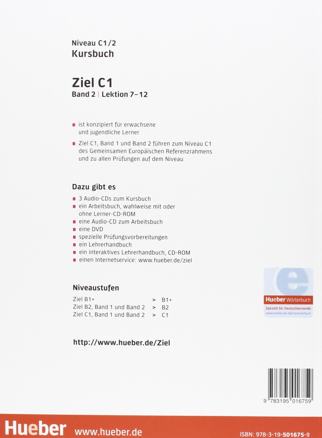 Ziel C1 Band 2 Lektion 7 12 Deutsch Als Fremdsprache Paket Kursbuch Und Arbeitsbuch Mit Lerner Cd Rom Amazon De Winkler Maresa Dallapiazza Rosa Maria Evans Sandra Schumann Anja Fischer Roland Bucher