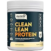 Nuzest - Pea Protein Powder - Clean Lean Protein, Premium Vegan Plant Based Protein Powder, Dairy Free, Gluten Free, GMO Free, Protein Shake, Just Natural (UNFLAVORED), 20 Servings, 1.1 lb