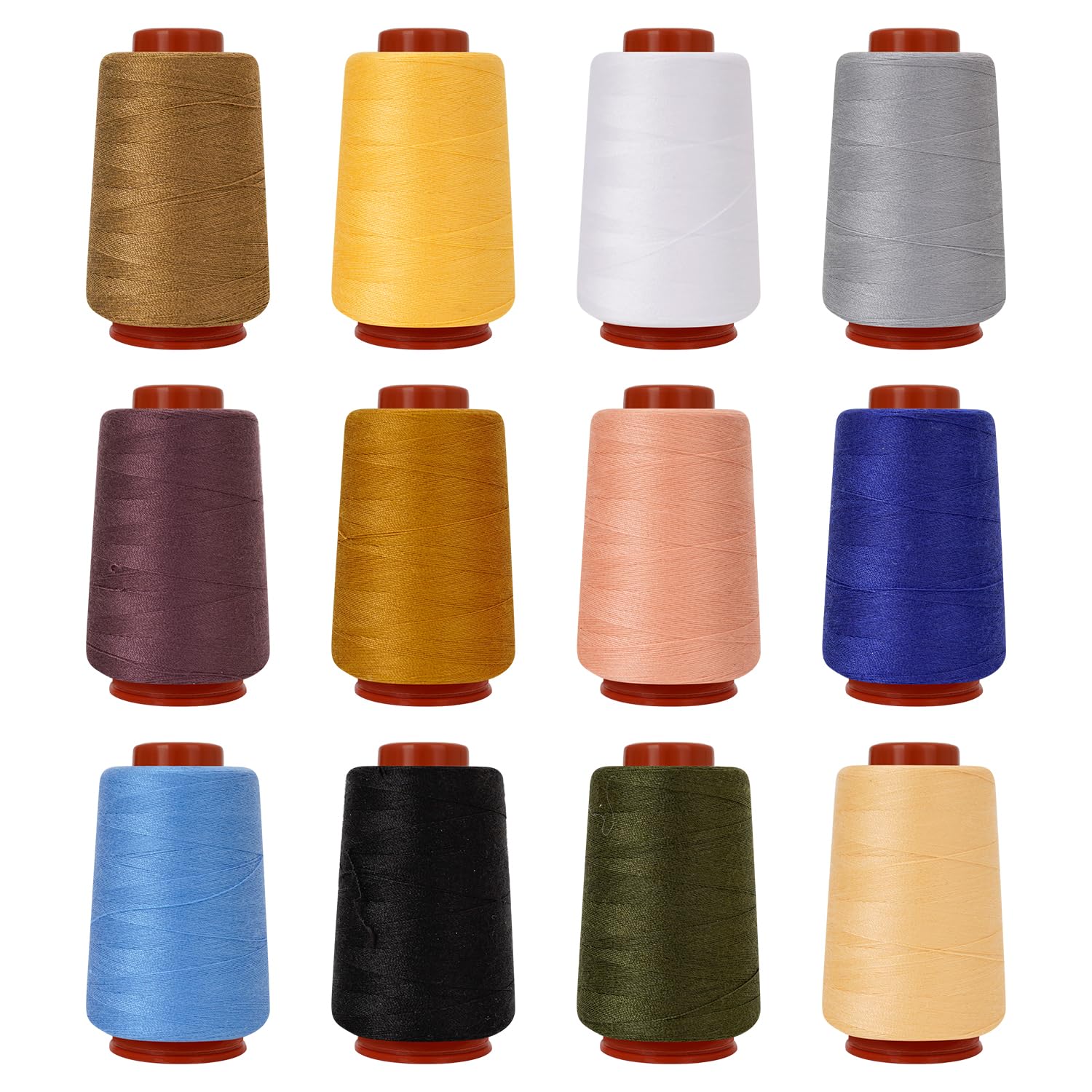 Photo 1 of 12PCS Sewing Thread Kit 30wt Spools,12 Colors,Assorted Colors Each 800 Yards of Polyester Threads for Sewing Hand and Machine,Stitching, Quilting, Serger (ZH-12PCSYMXBZ)