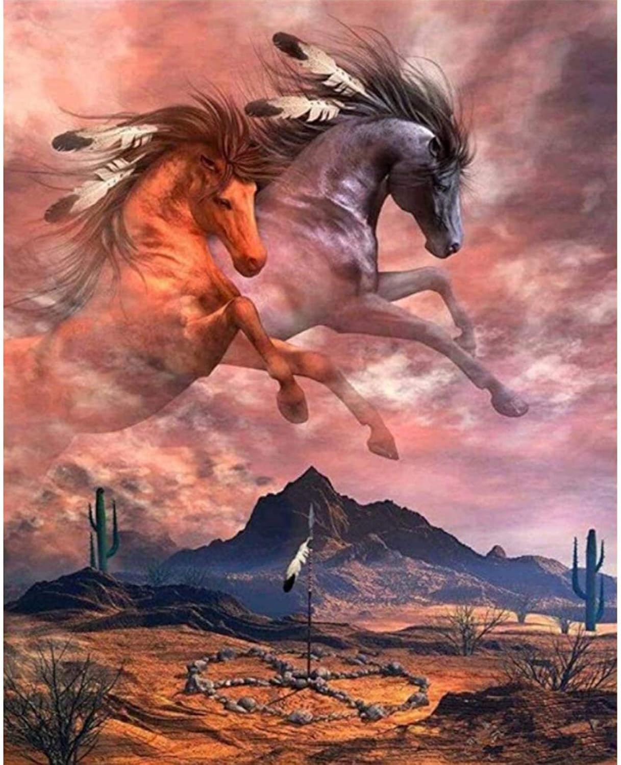 Haohaojia DIY 5D Diamond Painting Horse Round Crystal Art Crafts Kits as Cross Stitch Embroidery