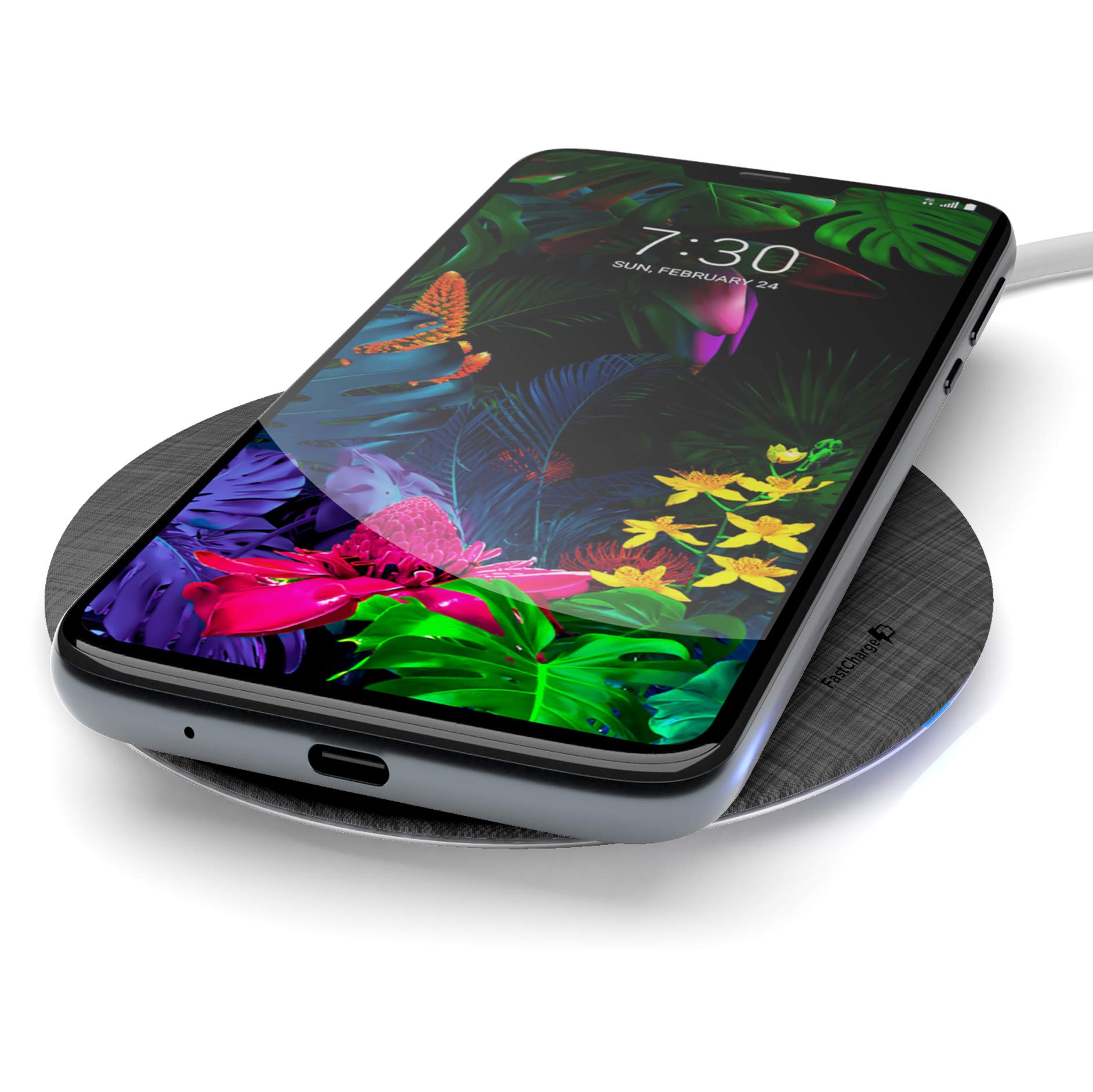 Wireless Charger compatible with LG G7 Thinq - Fast Charge (case compatible) Quick Charge Enabled - Rapid Charging Qi Pad by Encased (New updated model 3.0)