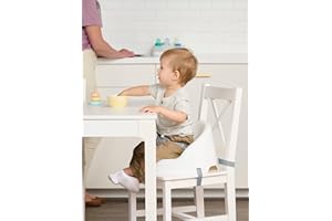 Regalo Baby Basics™ Booster Seat, White, Three-Point Safety Harness, Easily Wipeable, Sturdy & Durable Plastic