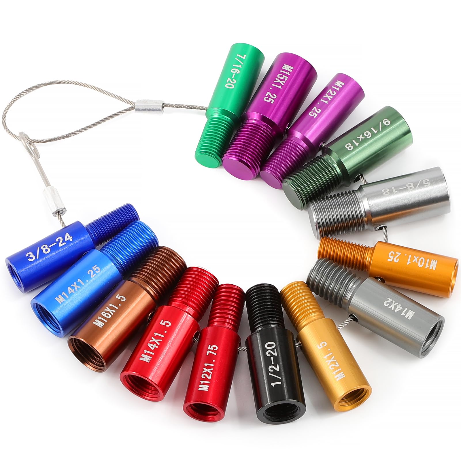Photo 1 of JiiinMiiin Nut and Bolt Thread Checker Set 28 Car Commonly Used Male Female Thread Identifier Gauges Detachable Wire Loop Design Wall-Mountable Bolt Thread Identifier Gauge