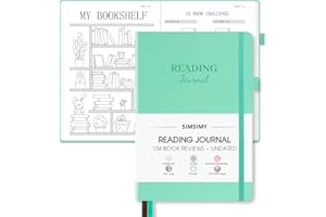 SIMSIMY Reading Journal with 104 Book Reviews, Book Journal for Books Lovers & Readers - Review and Track Your Reading Progress, Reading Log Notebook Gift, A5, Mint Green