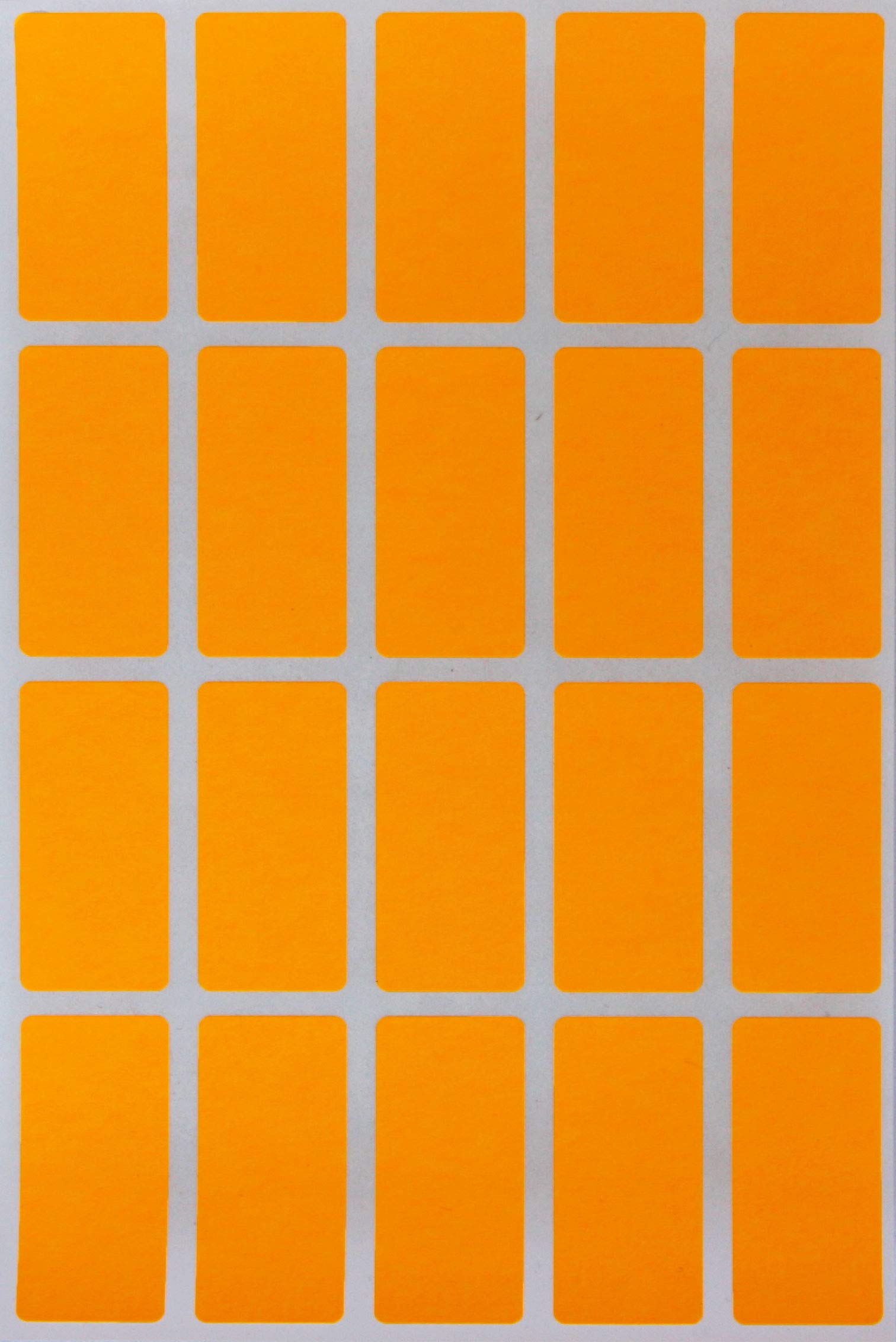 Royal Green Neon Orange Rectangle Stickers 4cm x 1.9cm - Color Coding Labels Rectangular (40mm x 19mm) - 300 Pack