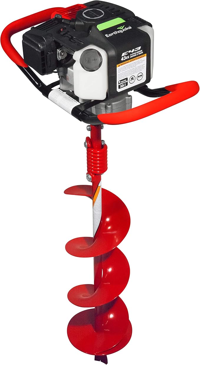 EARTHQUAKE 35064 Powerhead with 8 inch Auger Bit, 1Man 43CC, Red