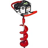 Earthquake E43 1-Person Earth Auger Powerhead, 43cc 2-Cycle Viper Engine, 30:1 Transmission, 5 Year Limited Warranty, Red or Black Auger Bit
