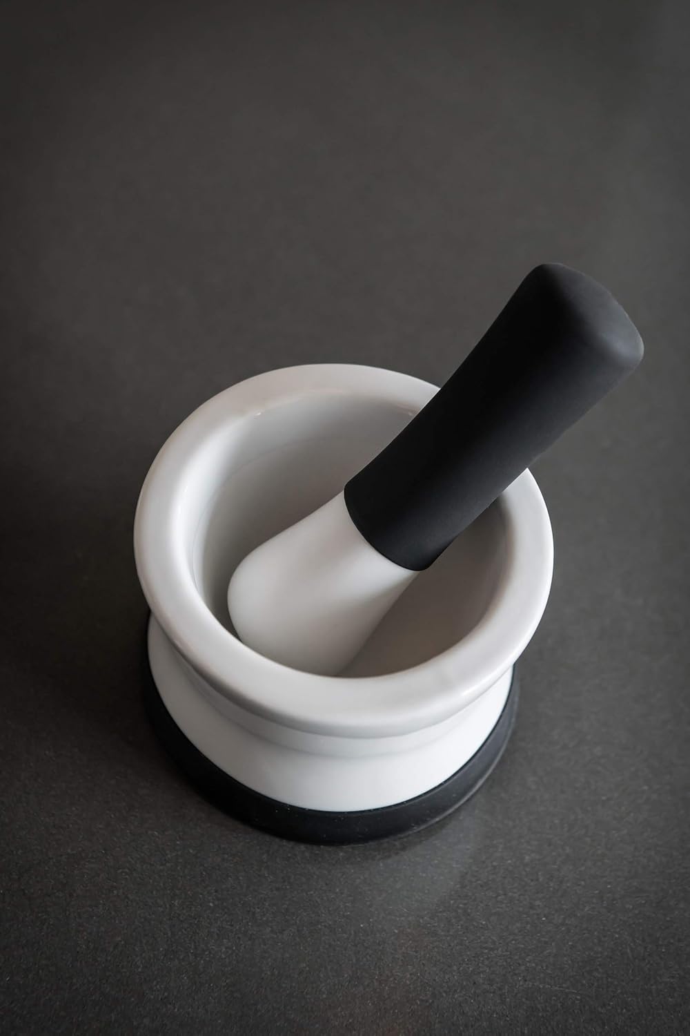 EZ-Grip Silicone & Porcelain Mortar and Pestle With Non-Slip Detachable Silicone Base - NEW DESIGN - Dishwasher Safe by Cooler Kitchen: Kitchen & Dining