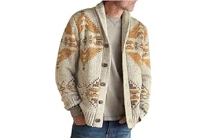 Homisy Vintage Cardigans for Men Cable Knit Cardigan Sweaters Button Down Knit Sweater Casual Long Sleeve Cardigan