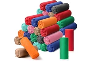 Kinlop Fleece Blanket Bulk 60 x 50 Inch Soft Lightweight Fleece Cozy Blanket Warm Throw Plush Pet Throw for Bed Couch Sofa Home Office Wedding Gifts Travel Camping(Novel Color,40 Packs)