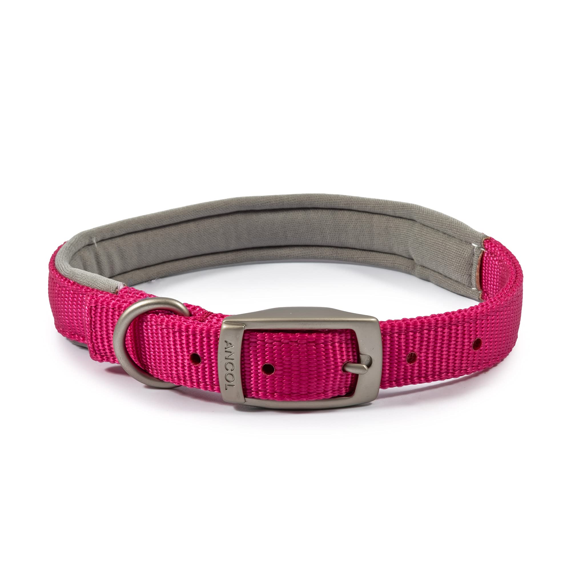 Ancol Heritage Heritage Padded Nylon Collar, Raspberry, Size 7, transparent — image 1