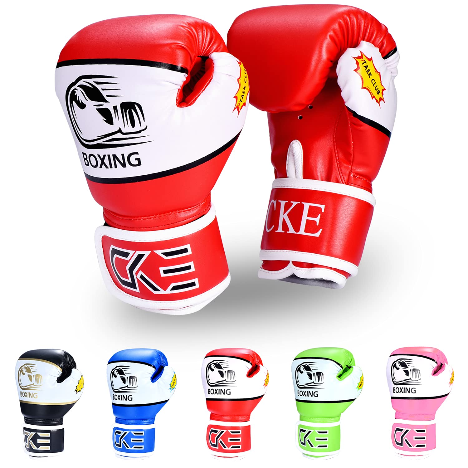 CKE Boxing Gloves for Kids Boys Girls Junior Youth Toddlers Age 5-12 Years Boxing Gloves Training Punching Bag Kick Boxing Muay Thai