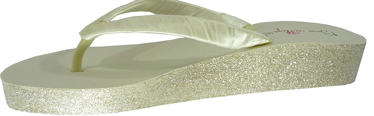 champagne colored flip flops