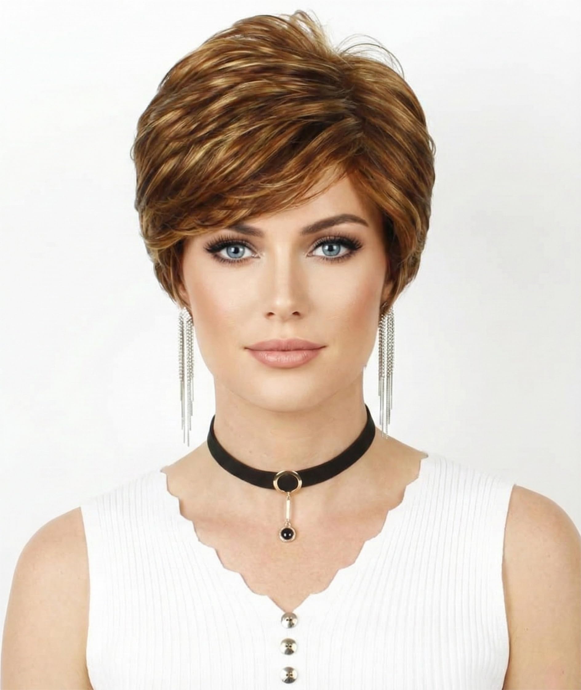 Short wigs for women (Brown Mix Blonde)