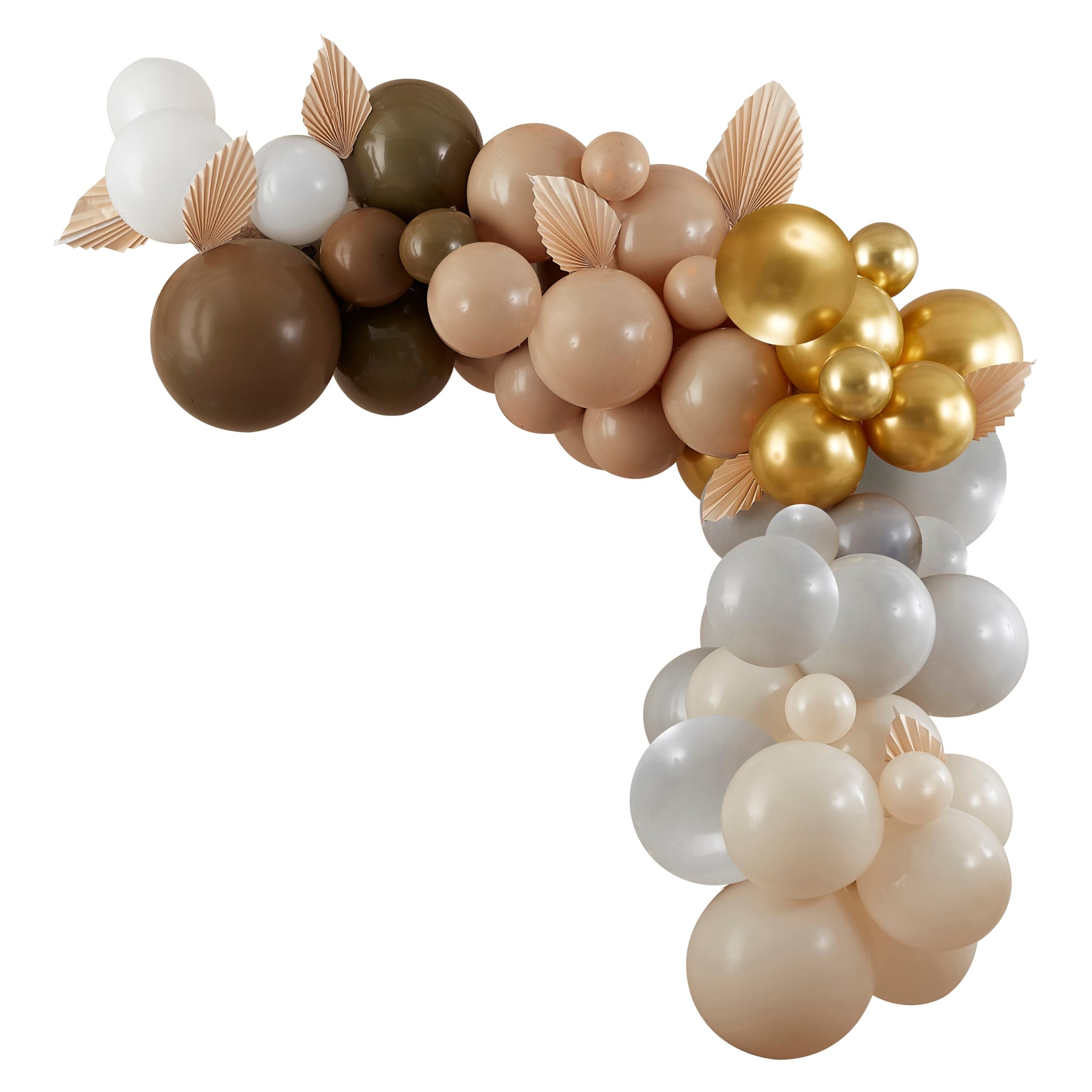 Ginger Ray Taupe, Brown & Nude Balloon Arch Garland Party Backdrop Kit - 75 Latex Balloons