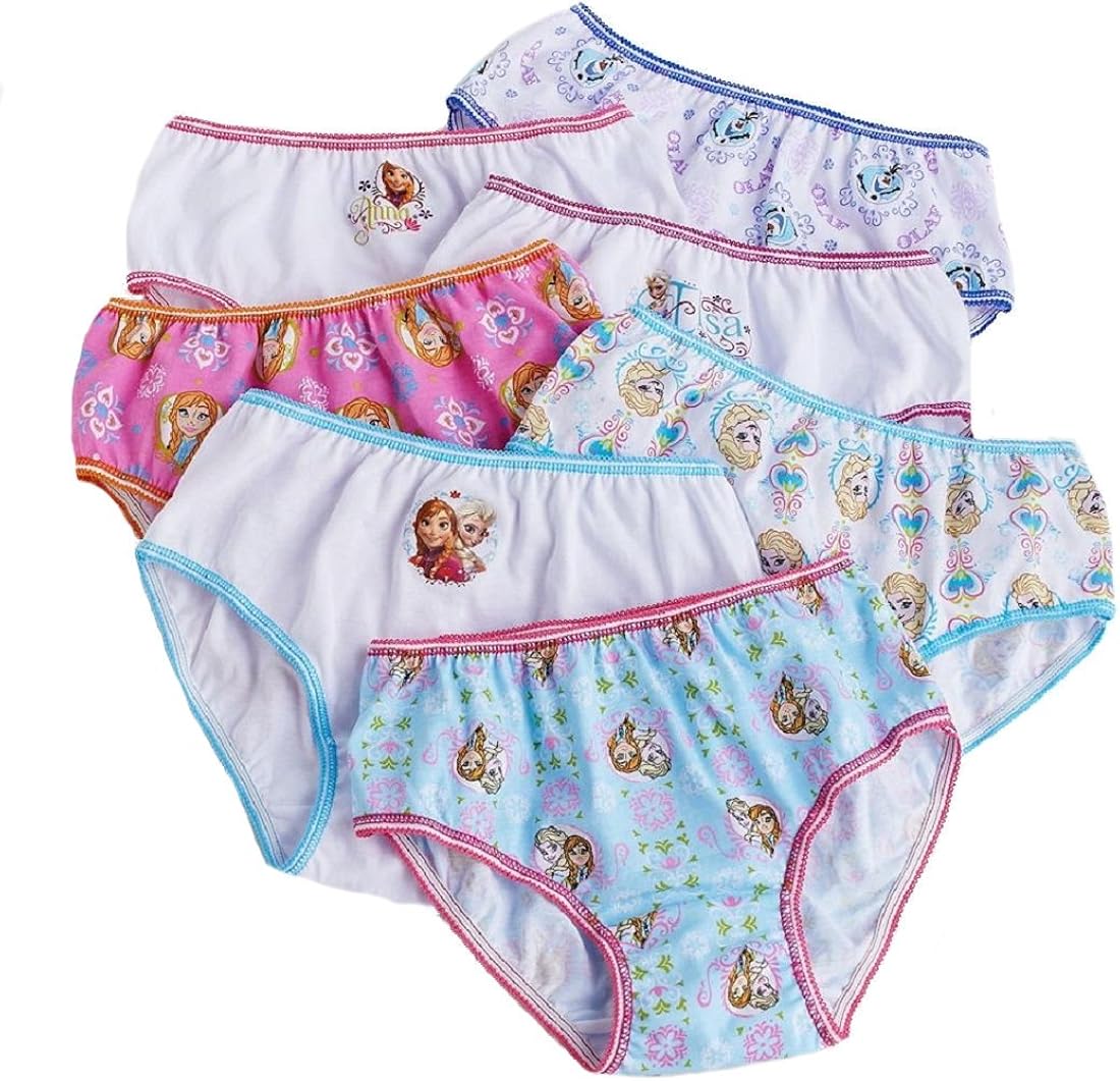Olaf, Anna, ElsaFrozen Girl's Panties 7 Pack (8 Waist 23"Weight 5067lbs