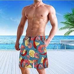 visesunny Hawaiian Lemon Shrimp Chili Pattern Men's