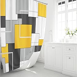 BTTN 78 Inches Long Shower Curtain, Tall Geometric