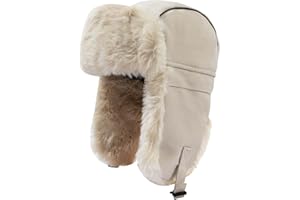 Clakllie Men's Trooper Trapper Hat Russian Ushanka Eskimo Fur Hat Winter Earflaps Hat Outdoor Aviator Pilot Cap