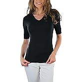 ToBeInStyle Women's Elbow Length Sleeve V-Neckline Top