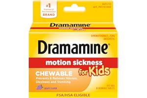 Dramamine Motion Sickness Relief for Kids - Chewable Grape Flavor, 8 Count