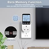 MECHEER Power Meter Electricity Usage Monitor 8 Modes with Backlight LCD view 6