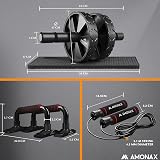 Amonax Ab Wheel Set with Push Up Handles and Skipping Rope view 6