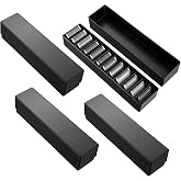 Fiwochic 4 Pack Clipper Blade Holder 12 Slot Barber Organizer Caddy, Black | Detachable Lid, Storage Case for Clippers, Barber Accessories, Stylists Grooming Supplies, Organizer Caddy