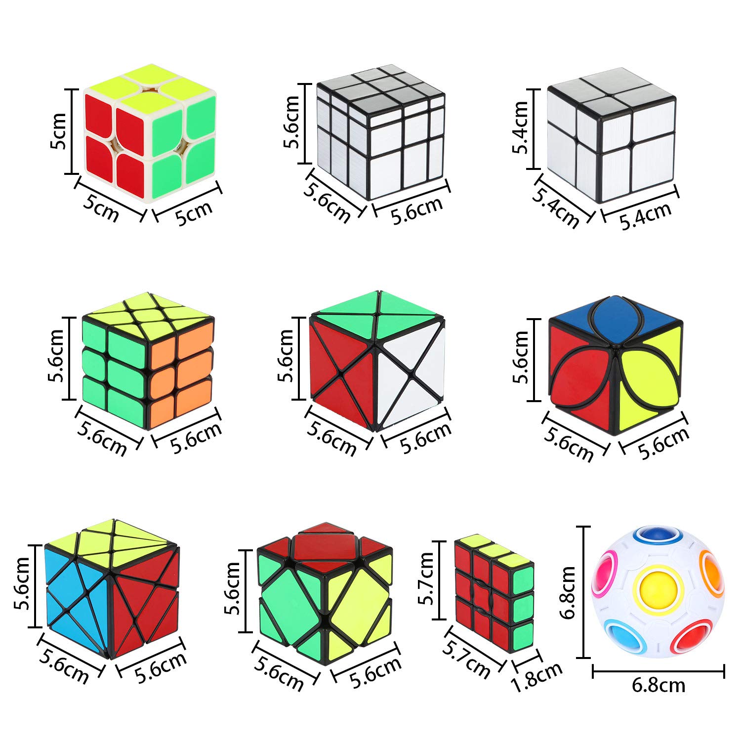 Mua 20 Packs Speed Cube Bundle Set 1x3 2x2 2x3 3x3 4x4 5x5 Megaminx ...