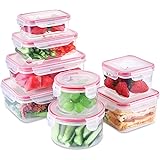 SHOMOTE Food Storage Containers with Lids Airtight, Plastic Lunch Containers BPA-Free, Stackable Kitchen Freezer Containers, 