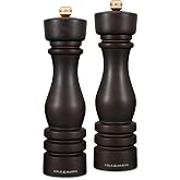 Cole &amp; Mason London Salt &amp; Pepper Mill Gift Set, 8'', Chocolate Wood | Pepper Mill with Precision+ Carbon Steel Mechanism, Salt Mill Made from Ultra-Sharp Ceramic, British-Design