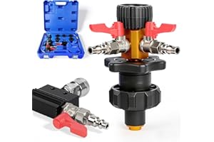 BELEY Coolant Vacuum Refill Kit, 9pc Auto Radiator Cooling System Tool Set with Conical Adapter 5 Round Adapters for Leak Det