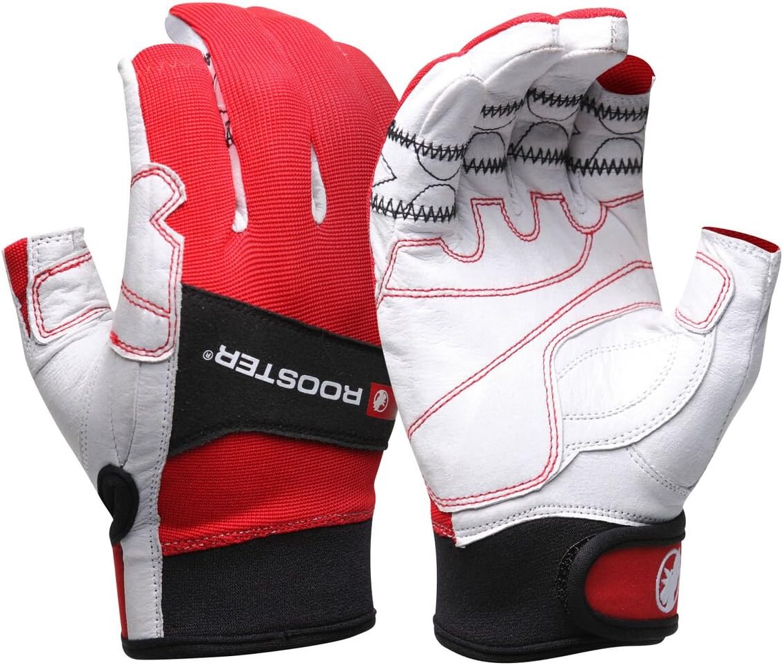 Rooster Sailing Mens Tacktile Pro Sailing Gloves 2 Finger XXLarge White