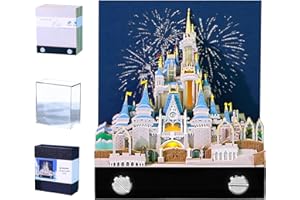 RSLIPIN 3D Calendar 2026 Time Piece Calendar, Tear-Away Calendar 3D Memo Pad Weekly Calendar, Fantasy Castle Desk Calendar with Lights,3D Art Pad Calendar