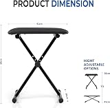 Crystals Single Braced X Frame Music Keyboard Stand and Chair Set Black view 4