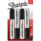 Sharpie King Size Permanent Markers, Large Chisel Tip, Black, 4 Count - Office Supplies, Quick Drying, Great for Poster Boards