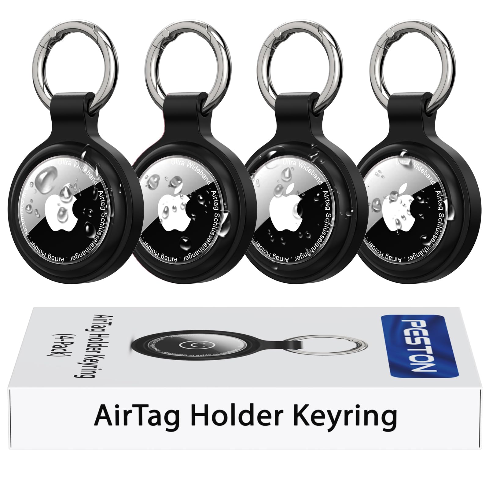 Photo 1 of [4-Pack] Case for Apple AirTag Holder Keychain – IPX6 Waterproof, Anti-Lost, Scratch-Resistant Case for Air Tag – for Keys, Pets, Luggage