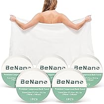 200 Serviettes Compressées En Coton - Ultra Absorbantes, Douces Pour La Peau, Emballées Individuellement - Idéal Voyage, Camping, Sport - 5