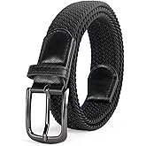 TSUI CHAN Men's Stretch Belt - Woven Braided Web Belt for Golf, Casual Wear, and Jeans(1 3/8 Inches)