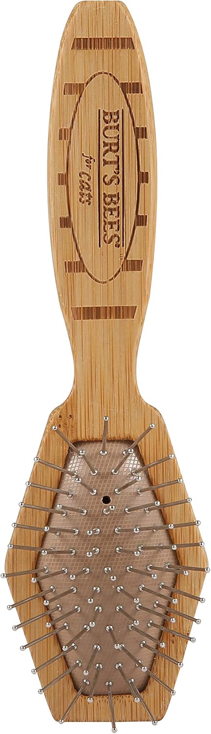 Burt's Bees for Cats 2-in-1 Double Sided Pin & Bristle Brush for Cats | One Side of Cat Brush Removes Loose Fur and Prevents Matting | Cat Brush is Ideal for Daily Grooming : Pet Supplies