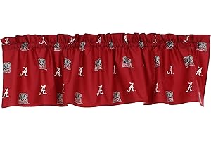 COLLEGE COVERS NCAA Alabama Tide Curtain Valance, 84" x 15", Crimson