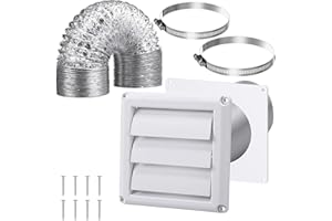4Inch Dryer Vent Kits Through Wall with Hose/Duct Connectors/Plate Dryers Vent Hoses Connectors Wall Ducting Set Extracts Val